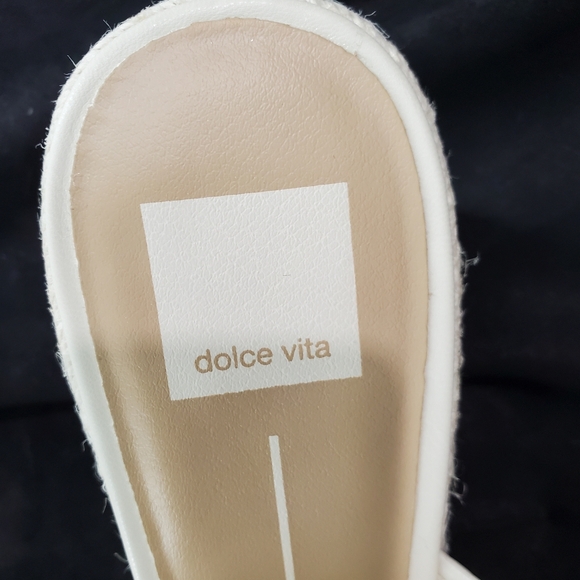 Dolce Vita Womens Saydie Cream Raffia Slip On Wedge Platform Sandals  Size 9.5 - Picture 14 of 15